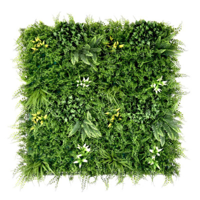 Dense Fern Çim Duvar Paneli 100×100 cm | Yoğun Eğrelti Yeşil Duvar